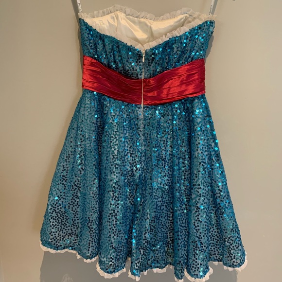 Betsey Johnson Blue Sequin Dress Size 6 - Picture 3 of 4